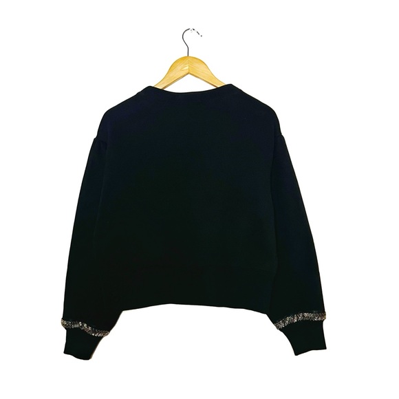 All Saints | NWT Black Embellished Robin Sweater - Picture 6 of 10
